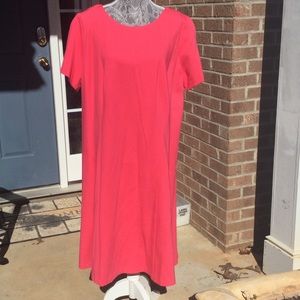 Hot pink knit dress from Talbots.